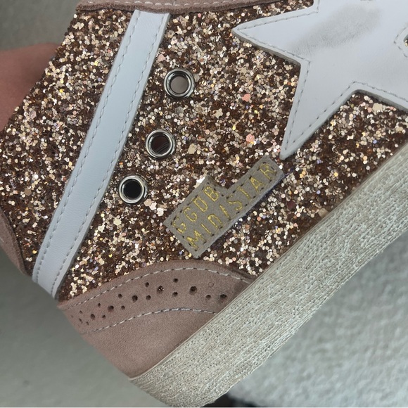 Golden Goose Mid Star Pink Rose Gold Glitter Sneakers - Picture 6 of 8